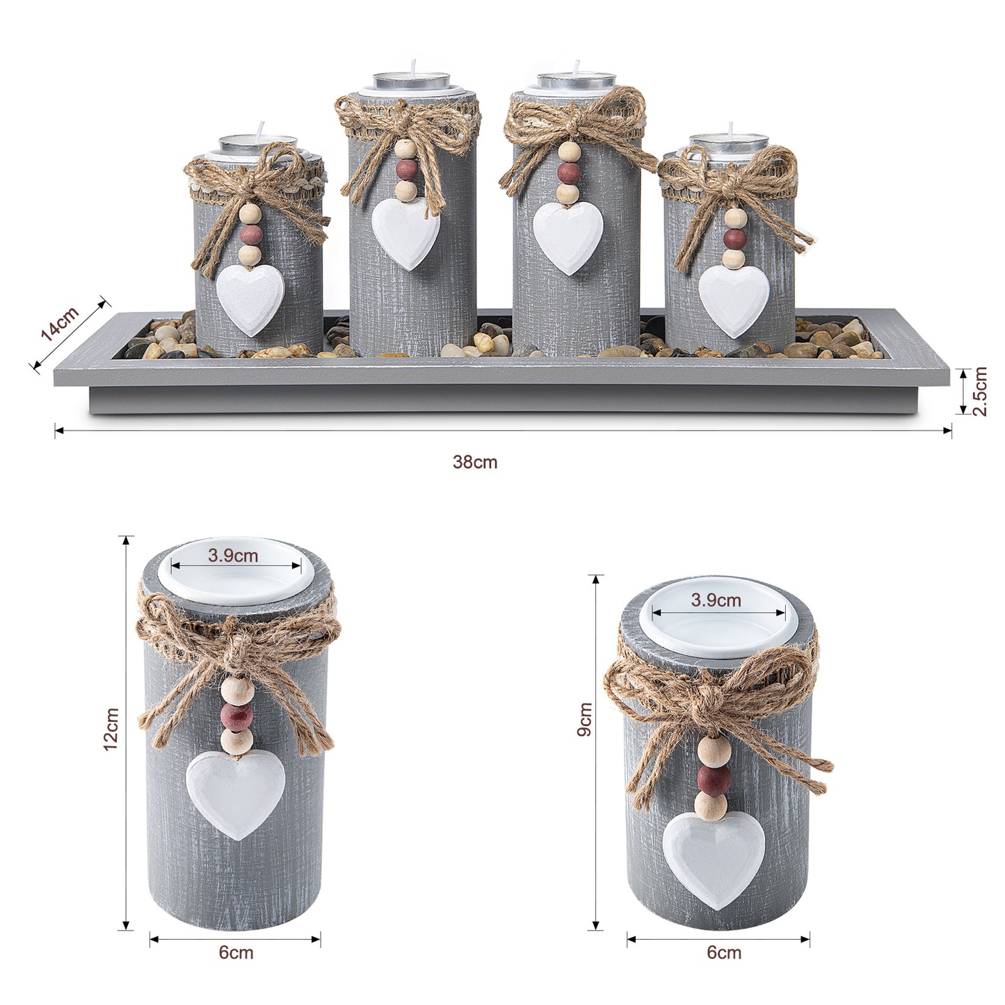 GoMaihe Porte-bougie chauffe-plat 4 pièces