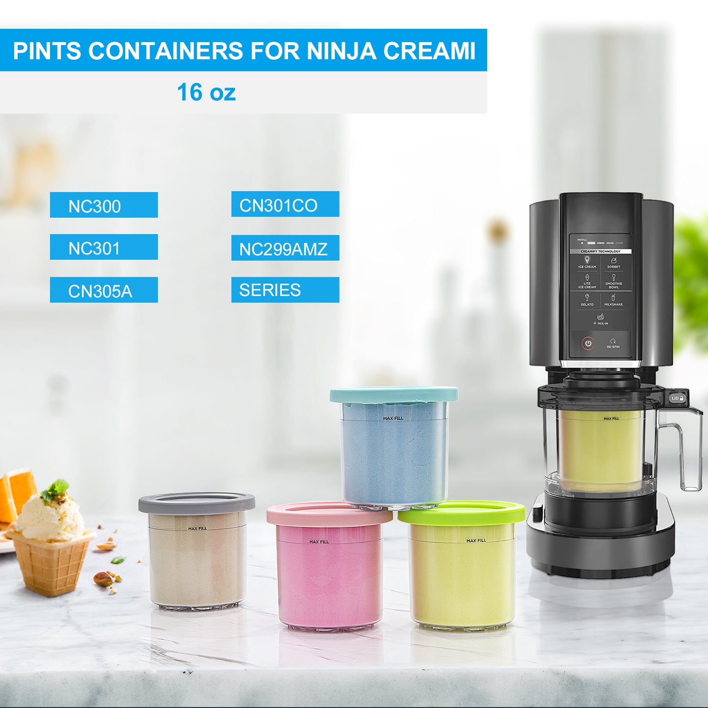 GoMaihe Containers Replacement for Ninja Creami Pints