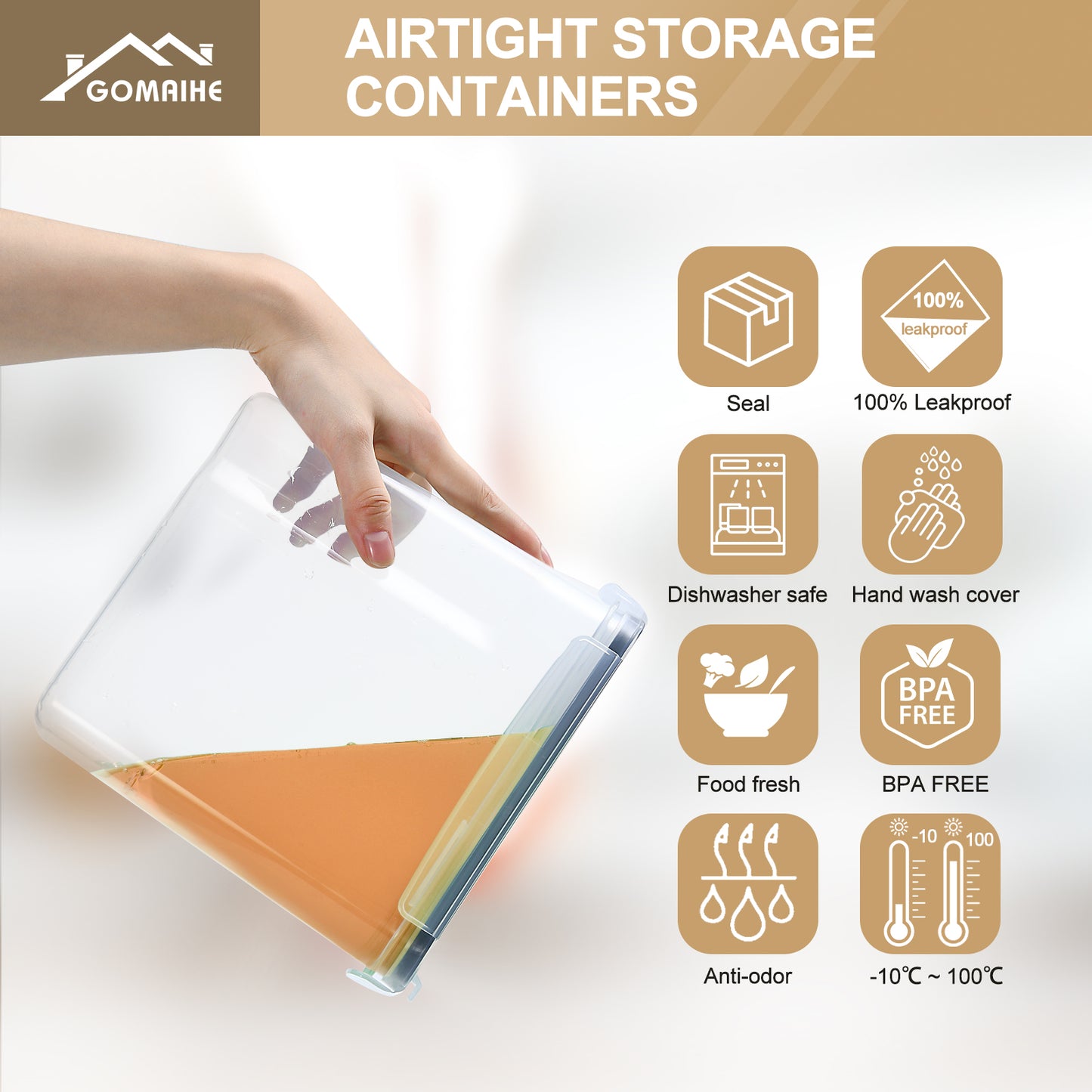 GoMaihe 4L Cereal Storage Containers Set of 6