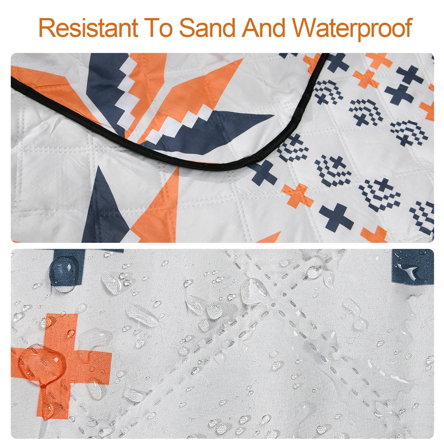 Waterproof Picnic Blanket 200 x 200 cm: machine washable picnic mat sand-free picnic tablecloth suitable for family picnic camping beach garden