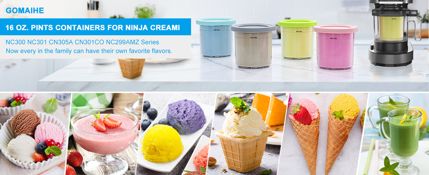 GoMaihe Containers Replacement for Ninja Creami Pints