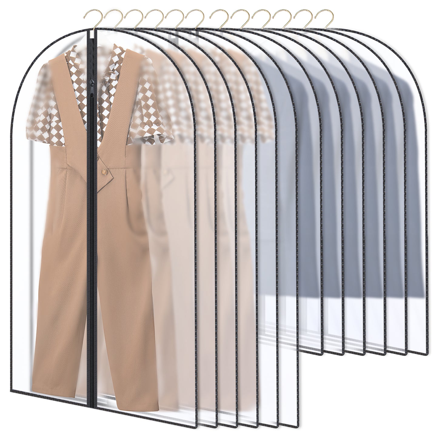 GoMaihe pack de 12 housses de costume, 60 x 120/100 cm housse de vêtement transparente