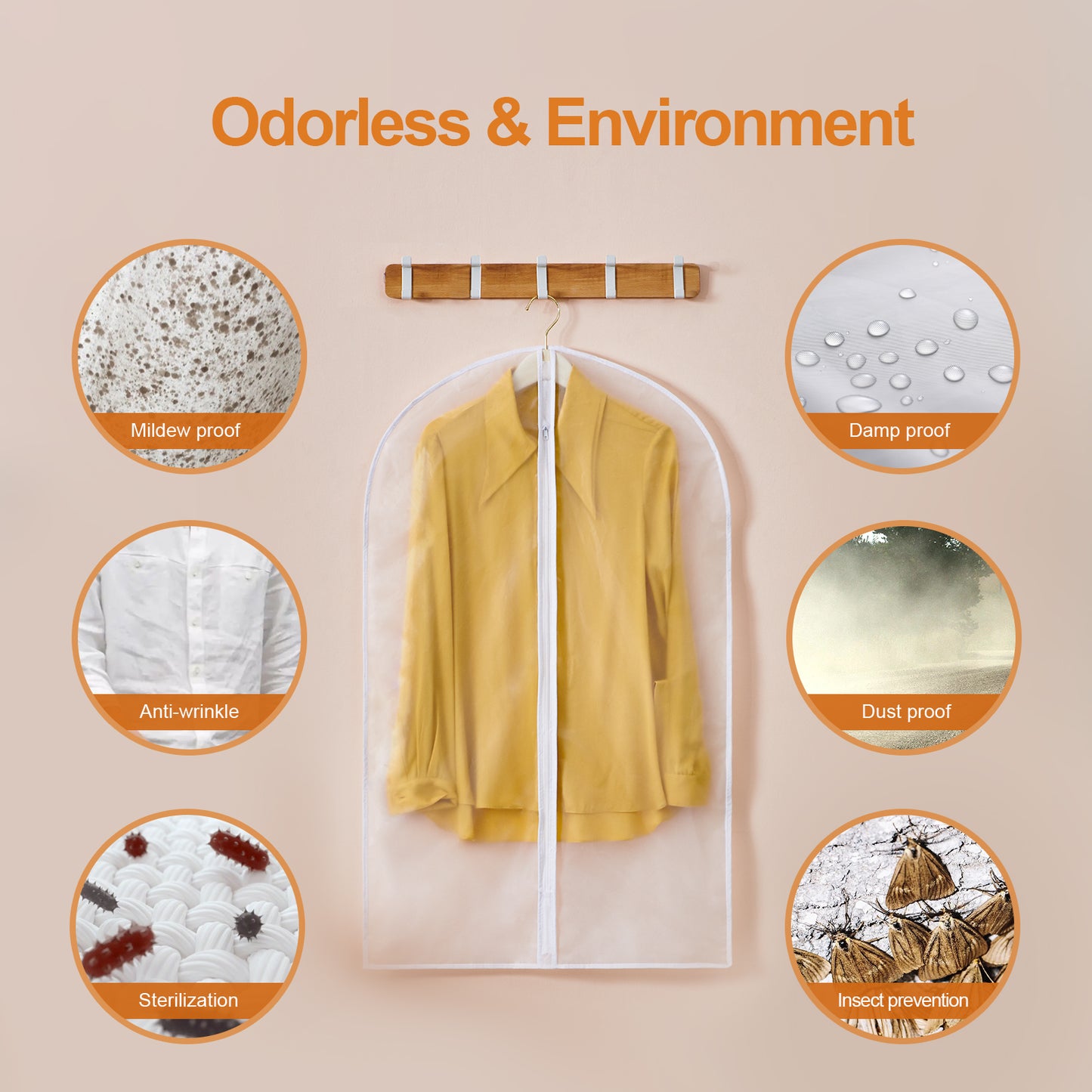 GoMaihe pack de 12 housses de costume, 60 x 120/100 cm housse de vêtement transparente