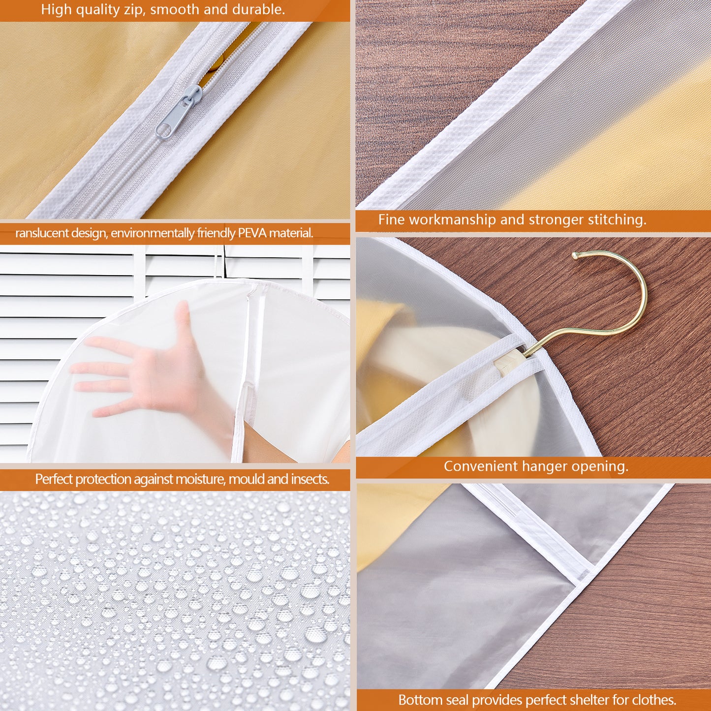 GoMaihe pack de 12 housses de costume, 60 x 120/100 cm housse de vêtement transparente