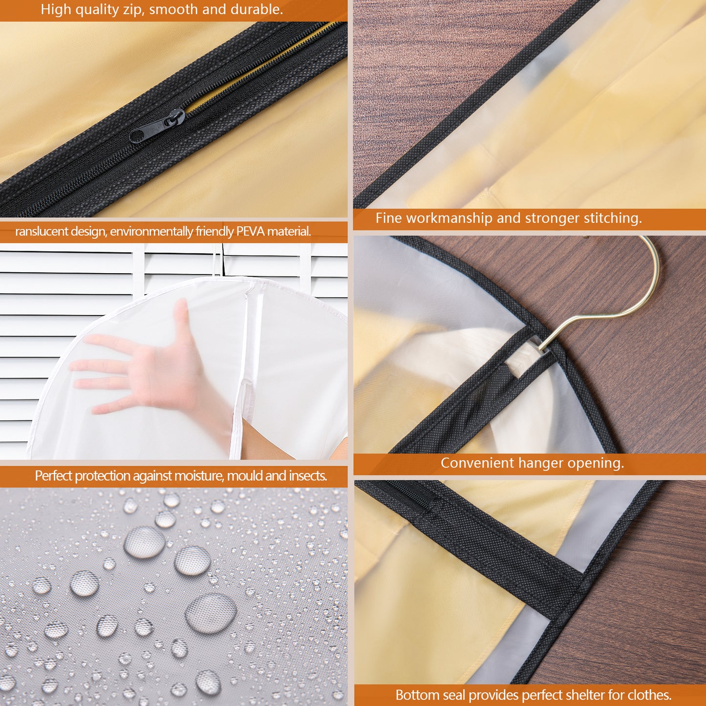 GoMaihe pack de 12 housses de costume, 60 x 120/100 cm housse de vêtement transparente
