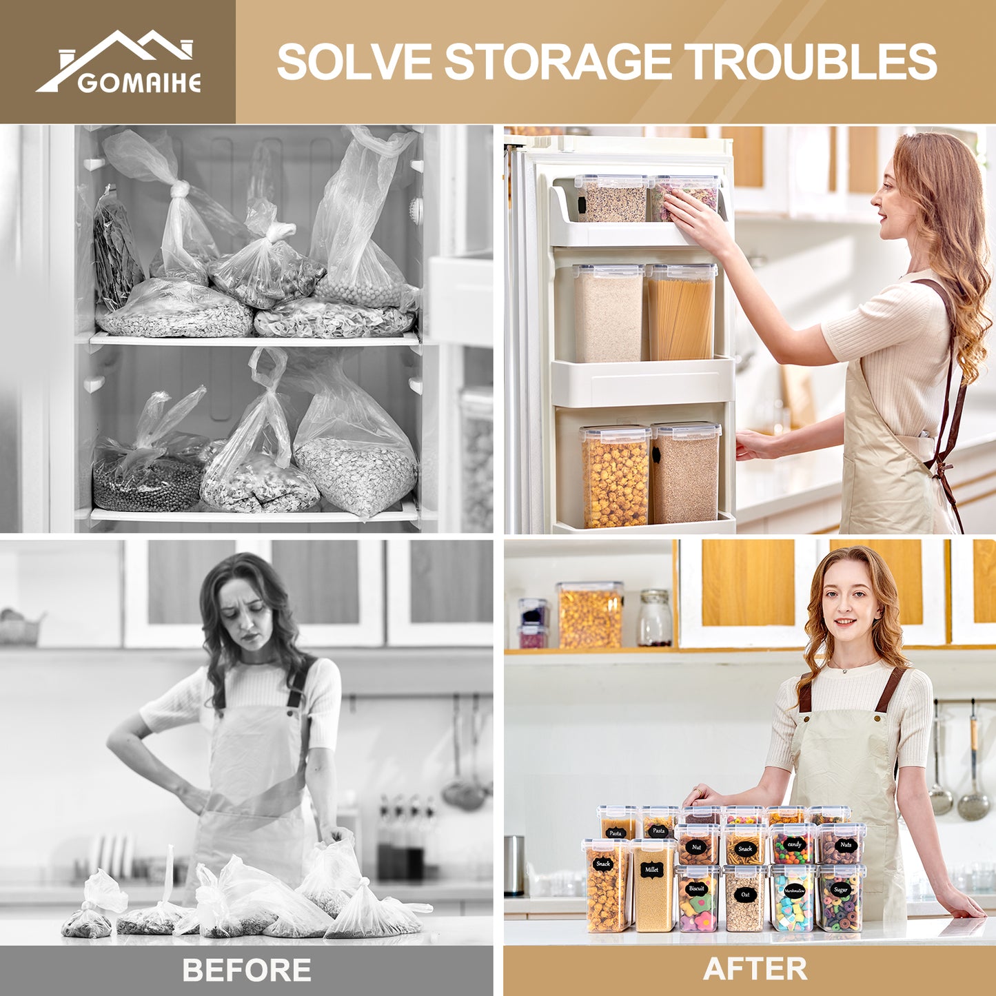 GoMaihe Cereal Storage Containers Set of 16