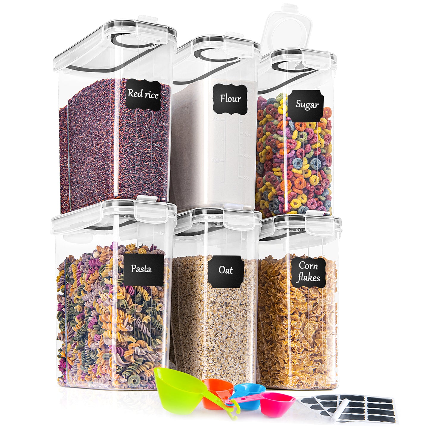GoMaihe 2.5L Cereal Storage Containers Set of 6