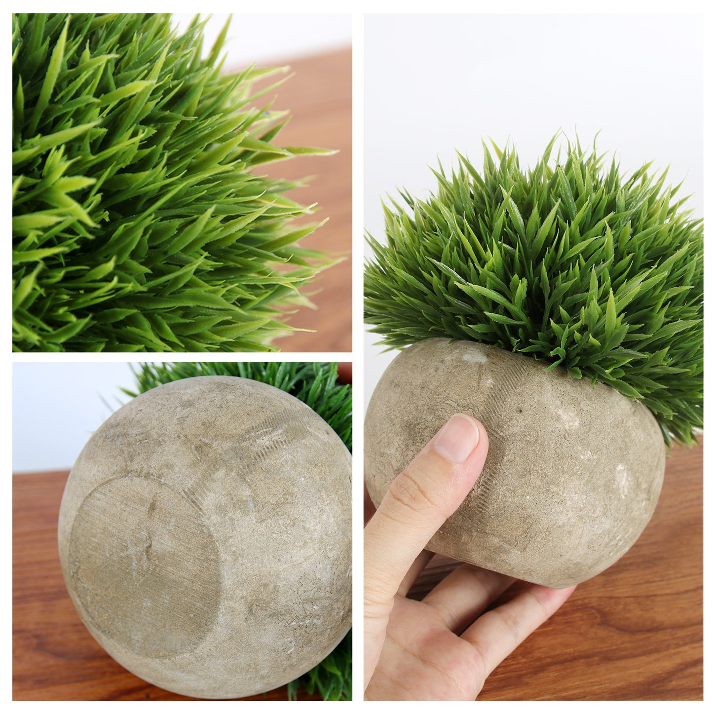 Artificial Plant 3 Pieces with Grey Pot
