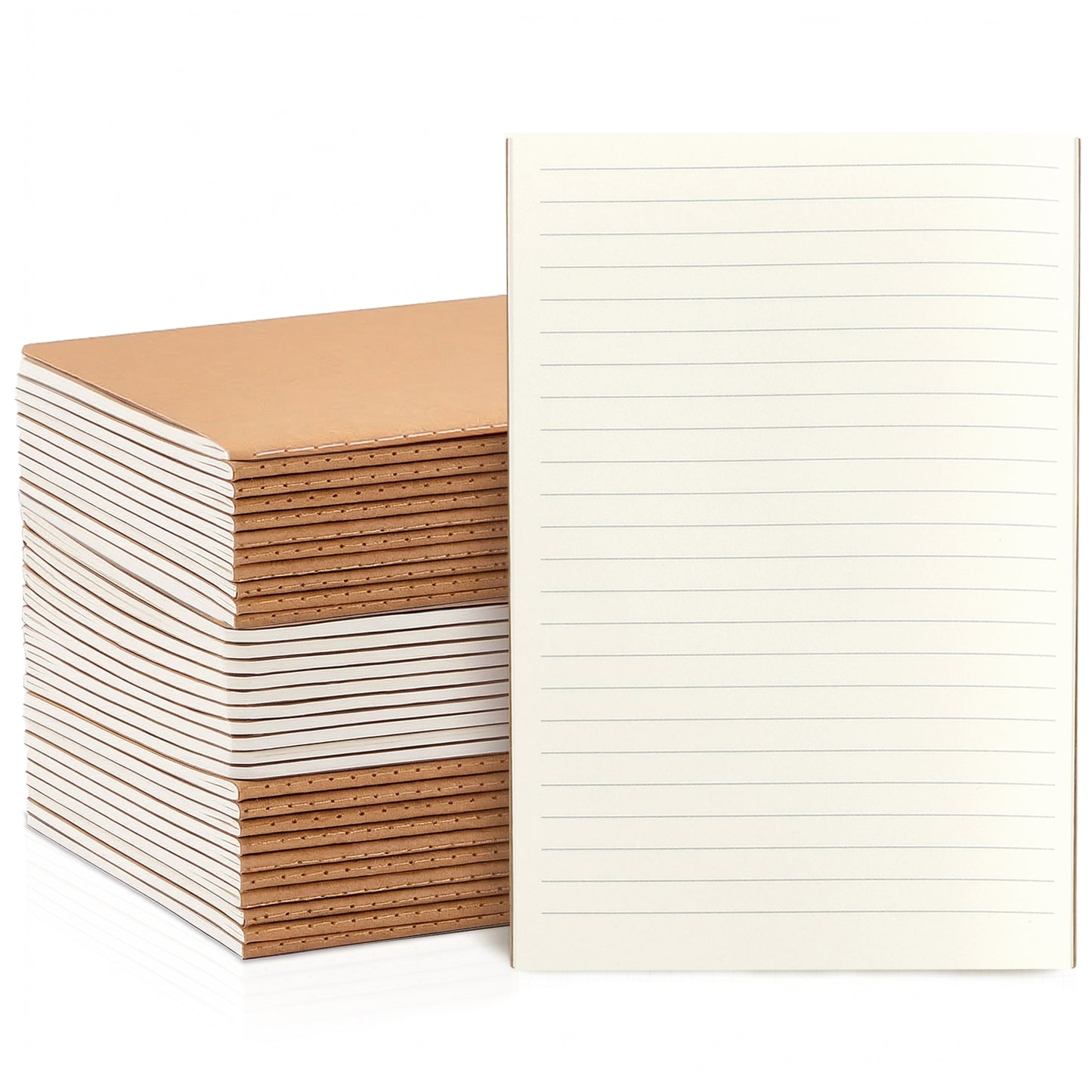 VEESUN Notizbuch A5 Liniert 30er Pack - 30 Blatt Notizheft Kraftpapier Cover - 21x14 cm Schreibblock Kladde Fadenheftung - Kompaktes Tagebuch & Notizblock für Schule, Büro und Reise