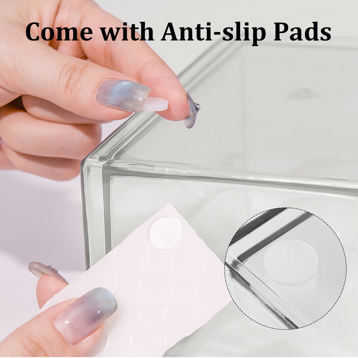 SortNStore Make up Organizer mit 4 Schubladen: 2er-Set Acryl Schreibtisch Organizer mit Anti-Rutsch-Pads | Stapelbare Schubladenbox für Kosmetik, Schmuck & Schreibwaren