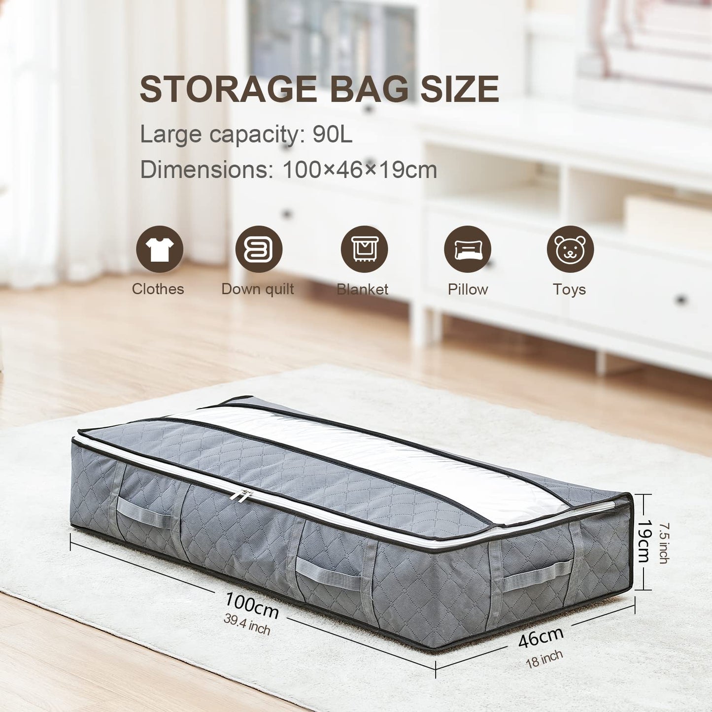 GoMaihe Underbed Storage Bag 3/ 6 Pack