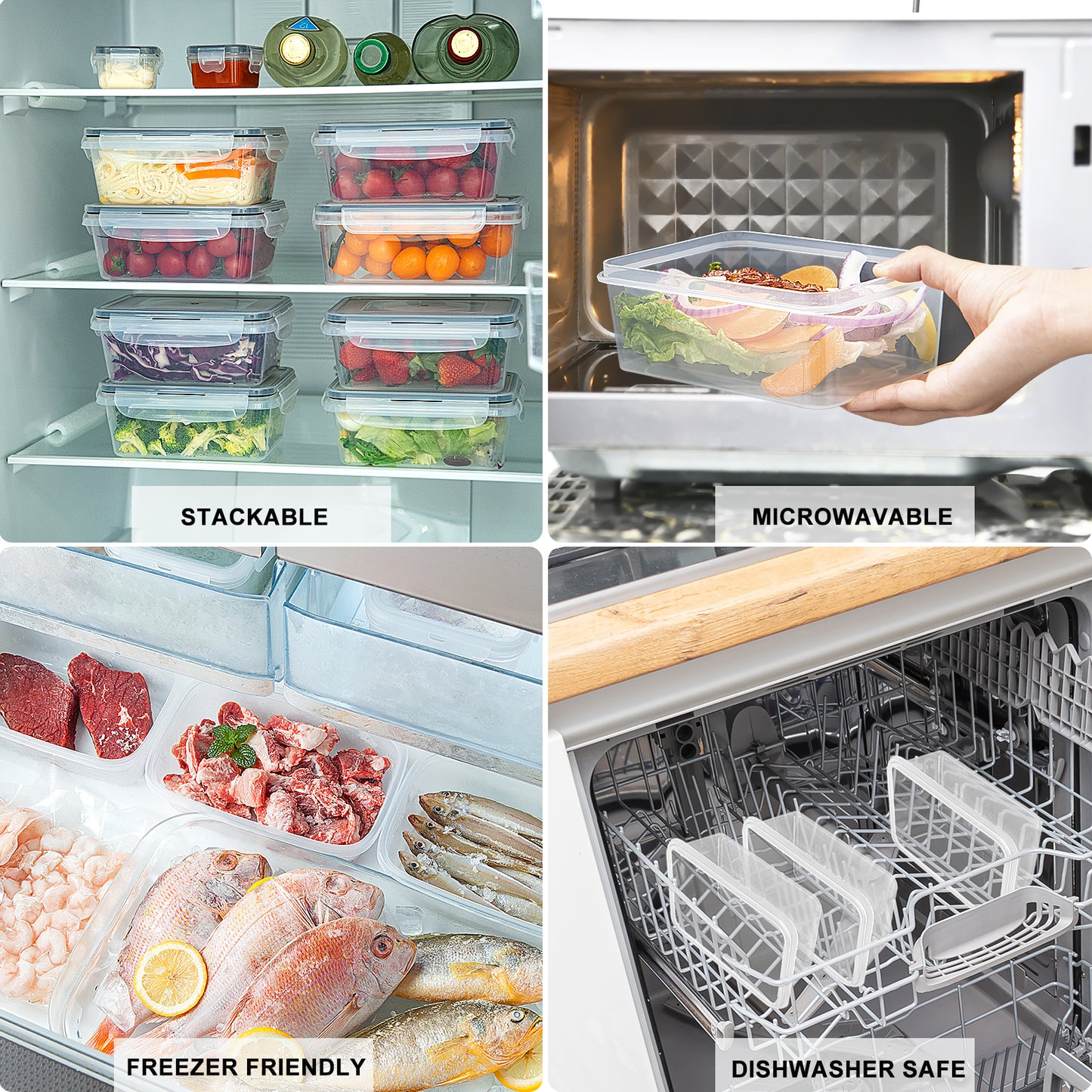 Food Storage Containers with Lids 13PCS: BPA-Free Airtight Meal Prep - Freezer Boxes Microwave Dishwasher Safe - Labels & Marker