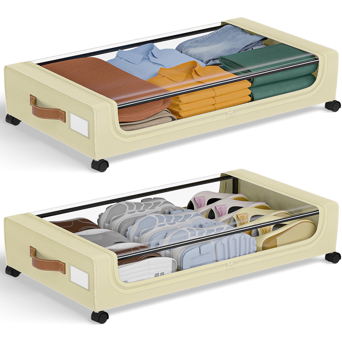 GoMaihe Under Bed Storage Container with Wheels (Set of 2)