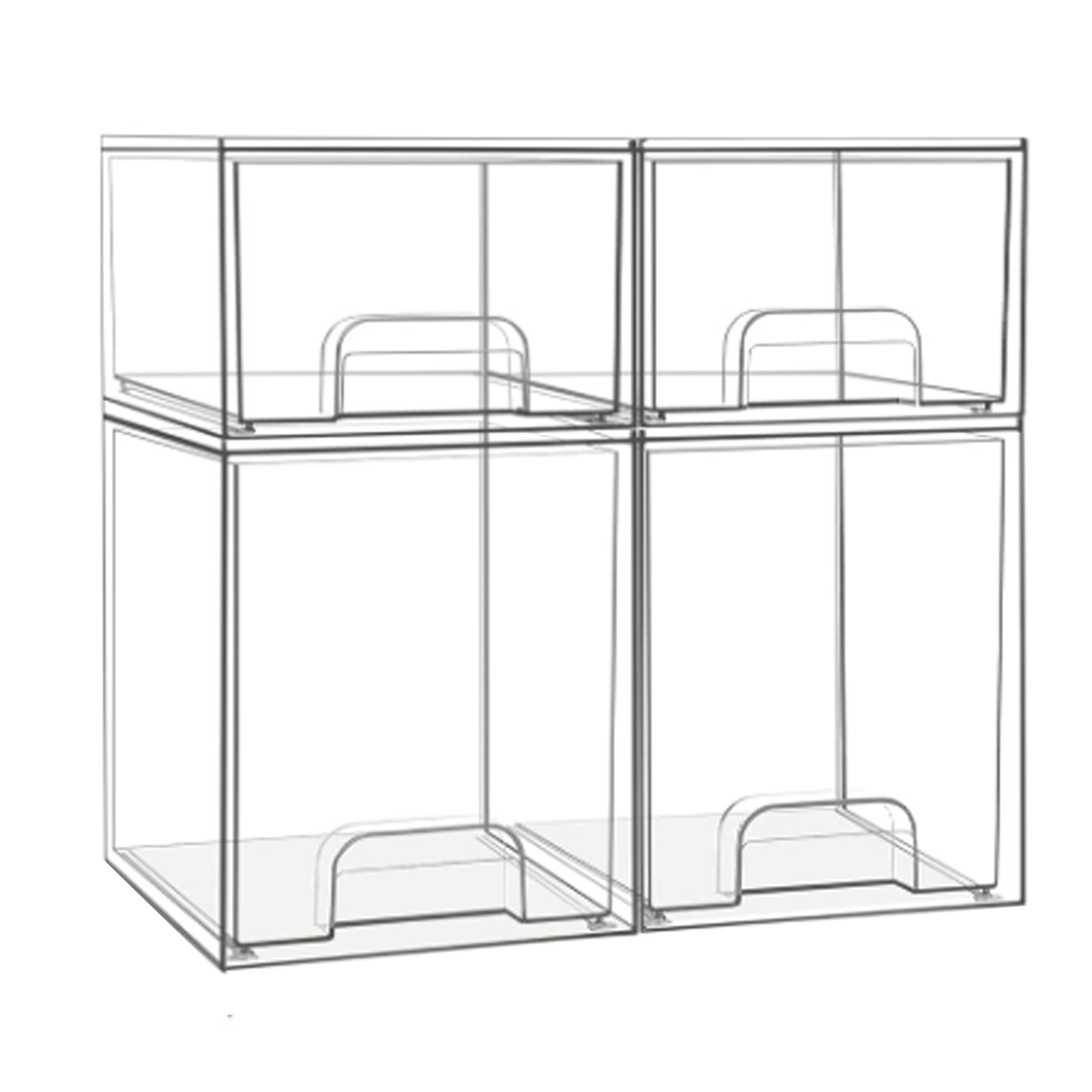 Saccik Bottle Storage Organizer Baby: 4 Pack Acrylic Bottles Station Organizer Container, Stackable Clear Drawers for Countertop, Vanity, Bathroom, Cabinet, Pantry Organization