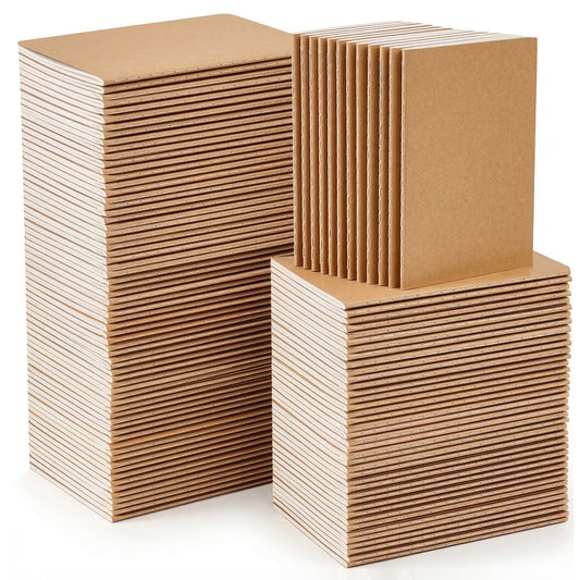 VEESUN Notizbuch A5 Blanko Seiten: 100er Pack Notizblock Skizzenbuch Kraft Cover Notizheft für Kinder und Erwachsene Tagebuch für Schule Büro Reisen Zeichnen Back to School Geschenk