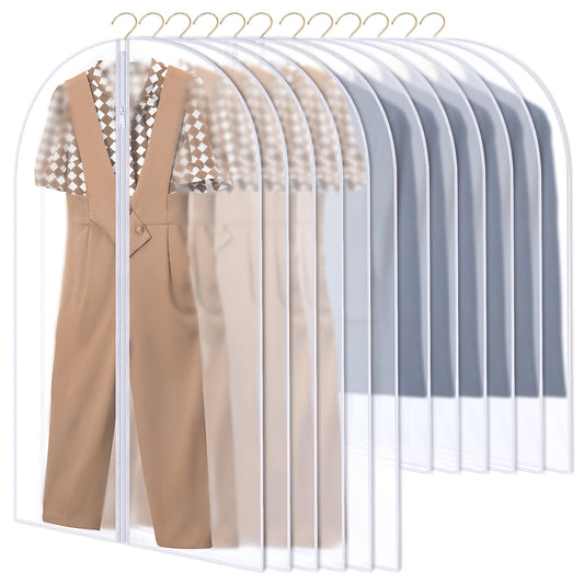 GoMaihe pack de 12 housses de costume, 60 x 120/100 cm housse de vêtement transparente