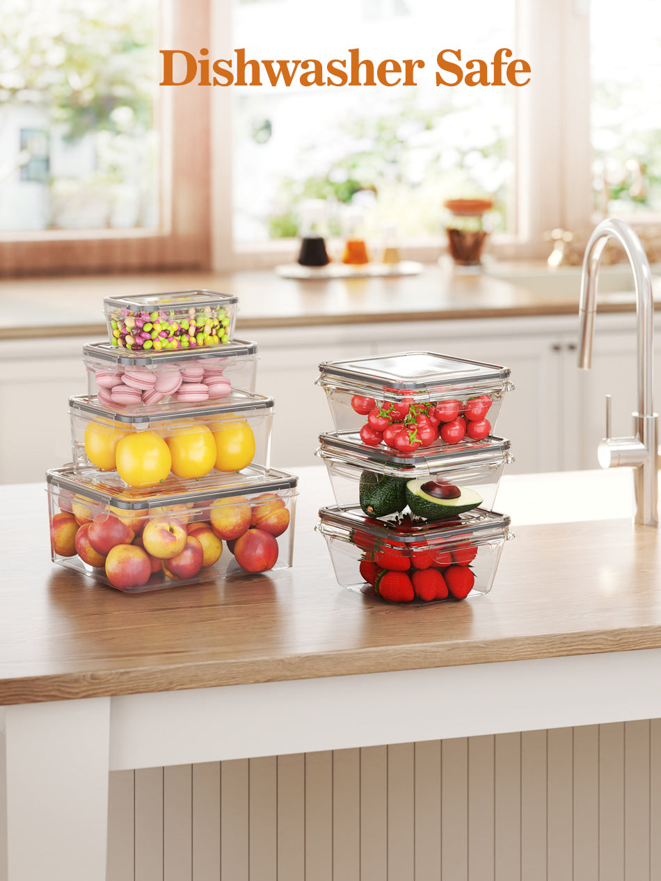 GoMaihe Food Storage Containers with Lids 13 Pack for Kitchen Storage & Organization, Microwave and Freezer Safe, BPA Free, Plastic