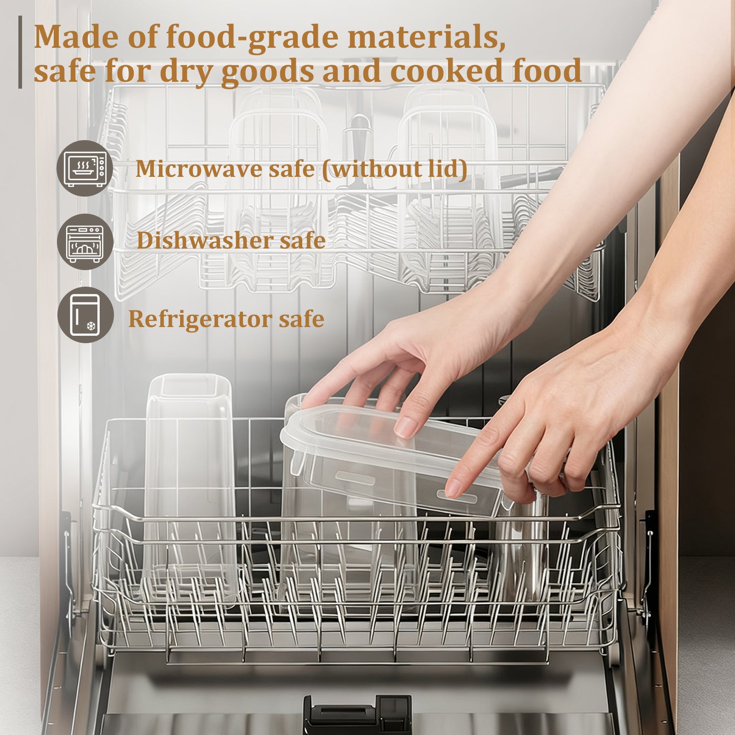 GoMaihe 6er Set 2,8L Vorratsdosen: Vorratsbehälter mit Deckel für Spaghetti Aufbewahrung | Luftdichte Aufbewahrungbox Küche von Müsli, Mehl, Nudeln und Zucker | BPA-FREI | Spülmaschinenfest