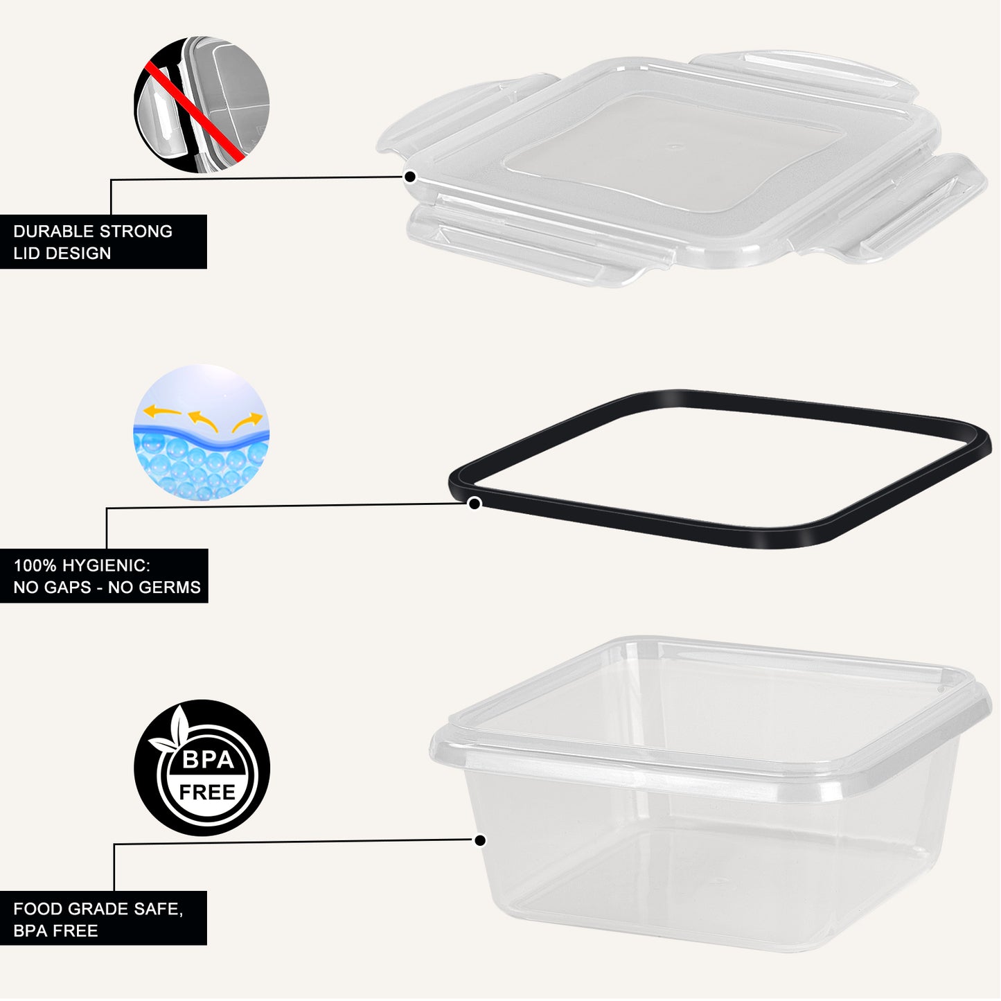 Food Storage Containers with Lids Meal Prep: 13PCS BPA-Free Airtight - Freezer Boxes Microwave Dishwasher Safe - Labels & Marker