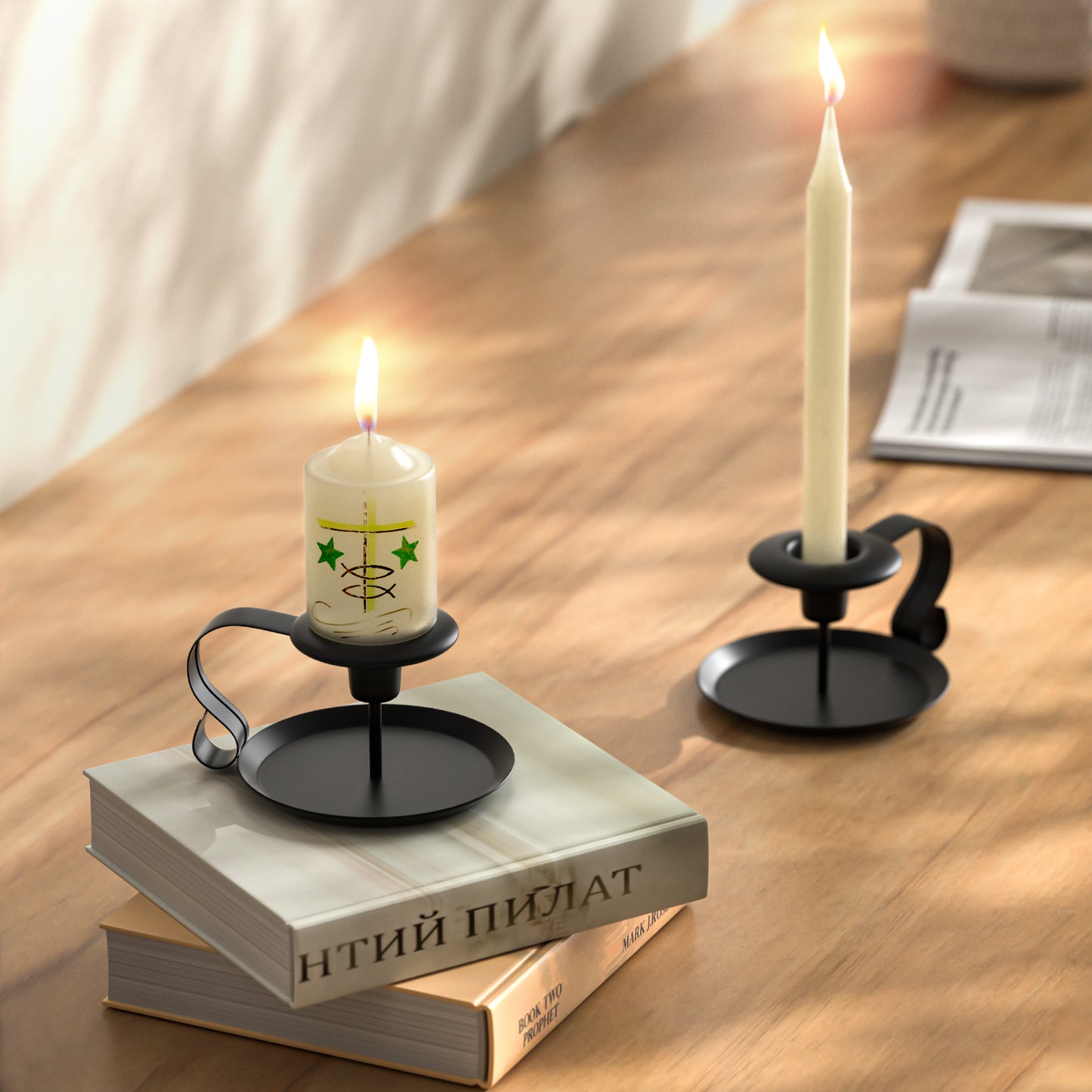 GoMaihe Kerzenständer mit Griff, 4er-Set