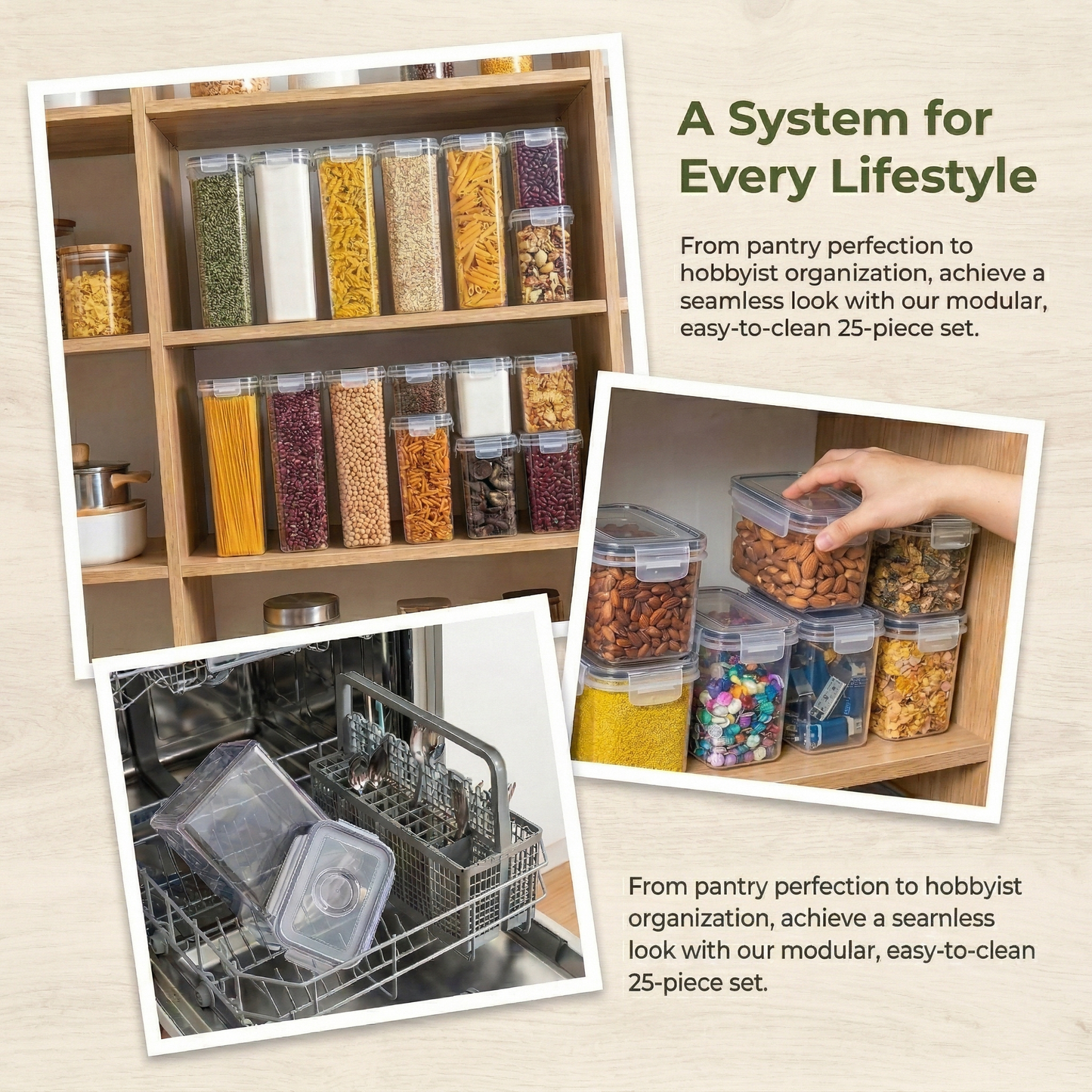 Airtight Food Storage Containers with Lids 25 Piece Set, BPA-Free Stackable Kitchen Pantry Organisation Boxes for Cereal, Pasta & Flour (0.8L-2.8L)