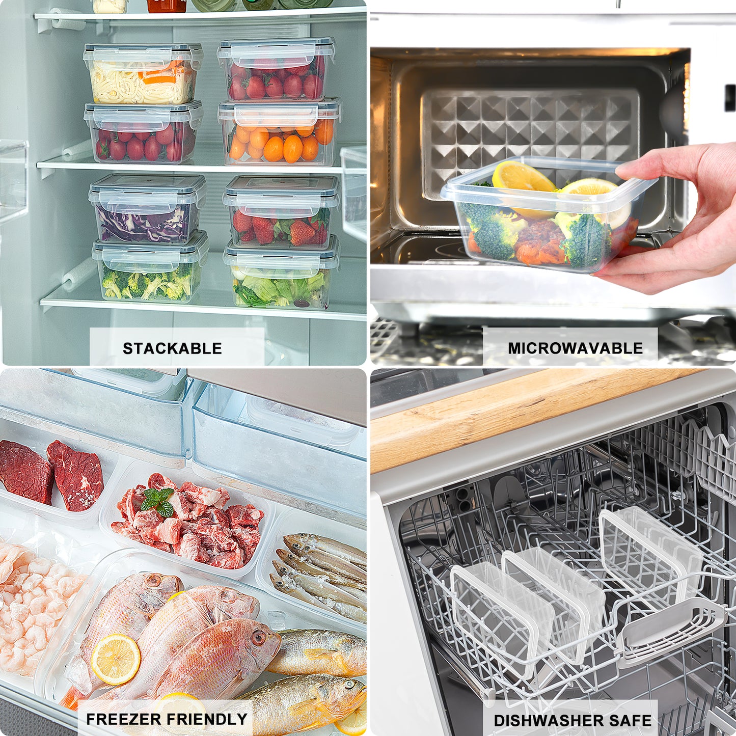 Food Storage Containers with Lids Meal Prep: 13PCS BPA-Free Airtight - Freezer Boxes Microwave Dishwasher Safe - Labels & Marker