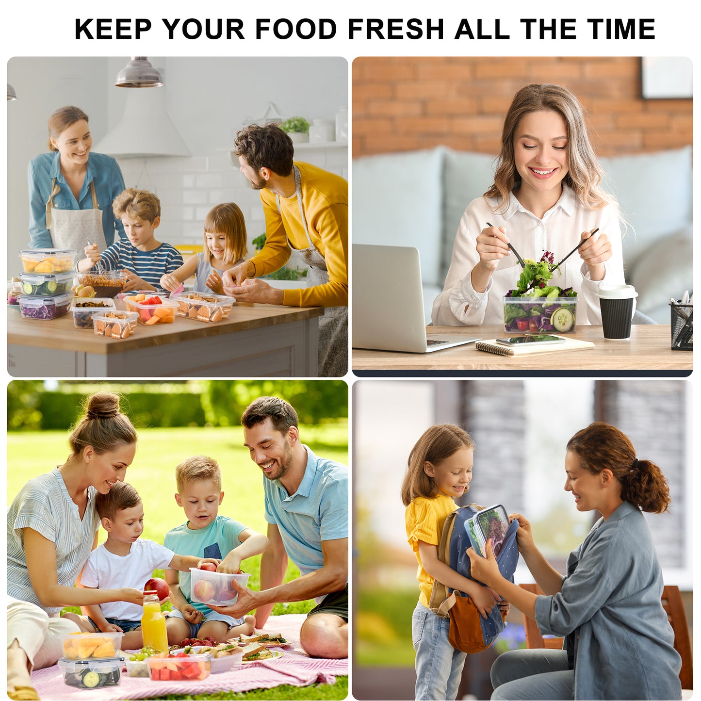 Food Storage Containers with Lids Meal Prep: 13PCS BPA-Free Airtight - Freezer Boxes Microwave Dishwasher Safe - Labels & Marker