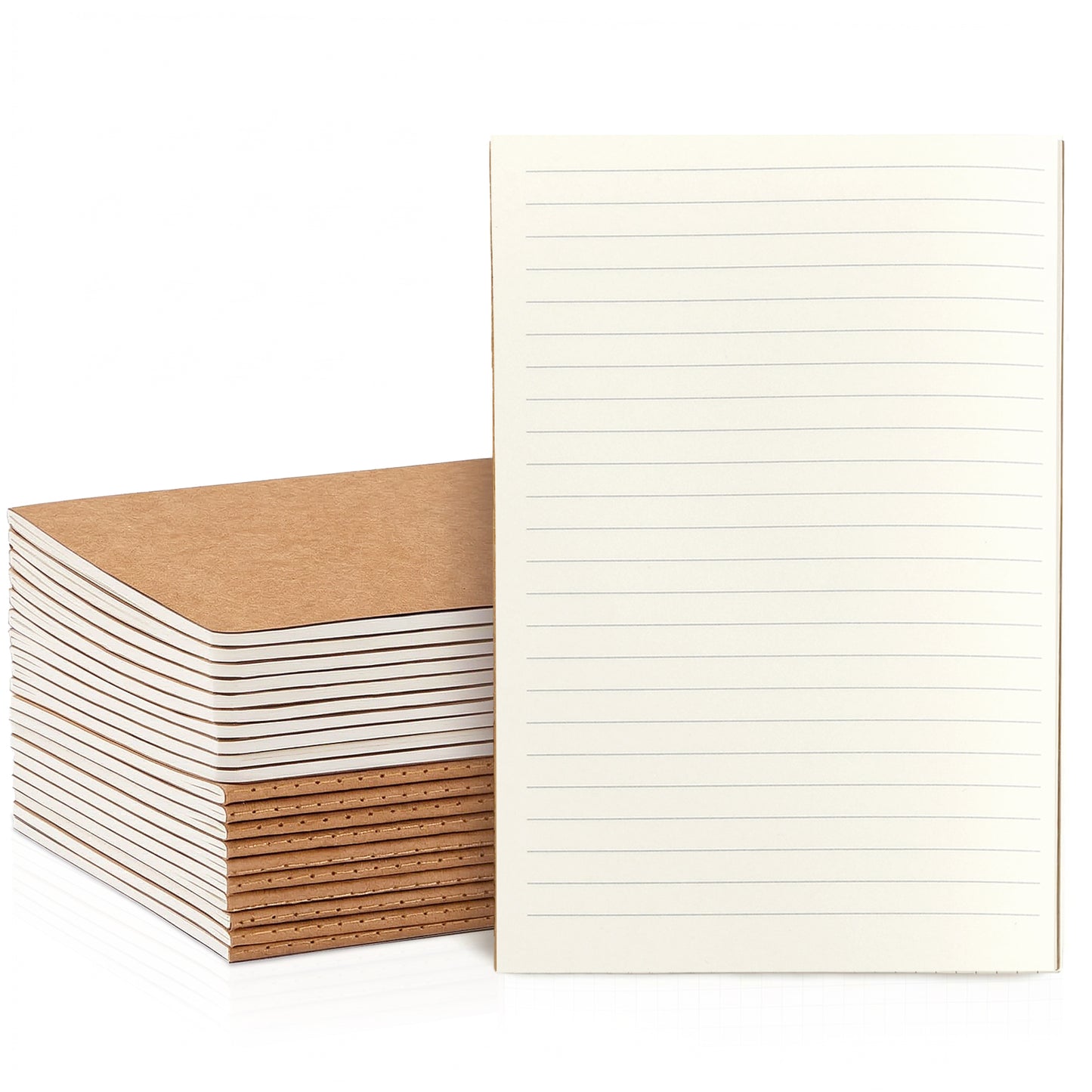 VEESUN Notizbuch A5 Liniert 20er Pack - 30 Blatt Notizheft Kraftpapier Cover - 21x14 cm Schreibblock Kladde Fadenheftung - Kompaktes Tagebuch & Notizblock für Schule, Büro und Reise