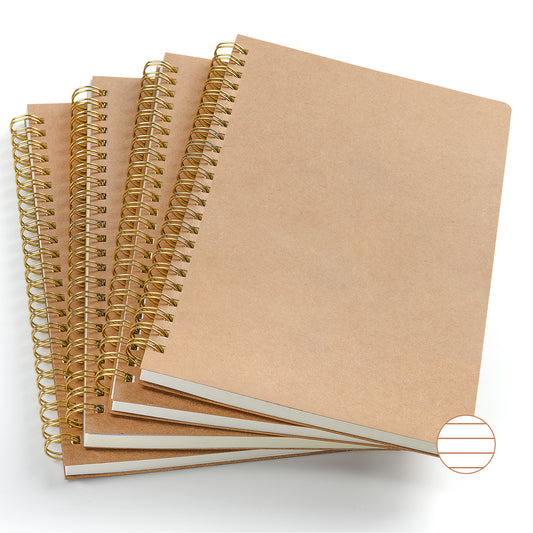 VEESUN Notizbuch A5 Liniert 4 Stück Notizblock 80 Blatt Spiralblock Heft