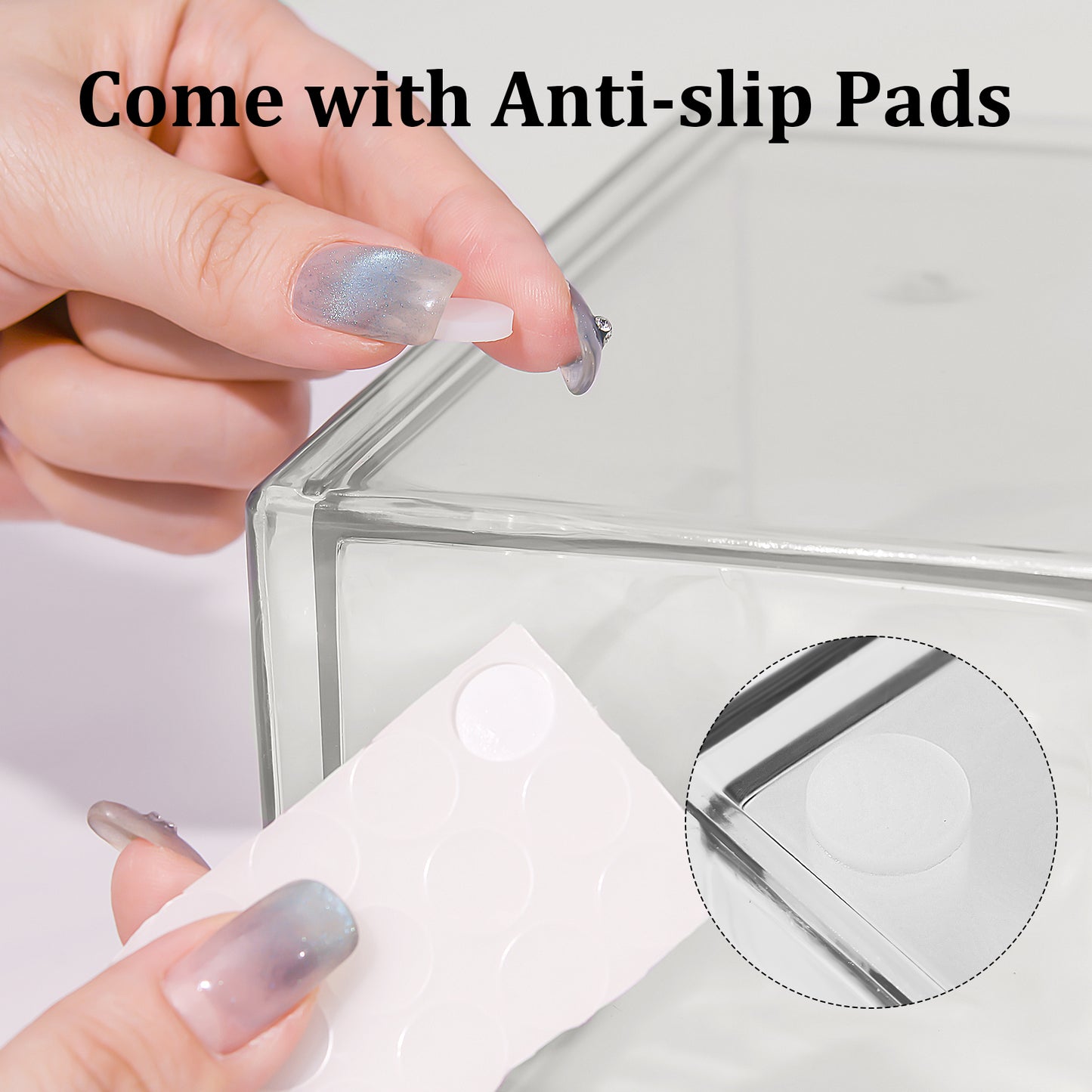 SortNStore Schminktisch Organizer mit 4 Breiten Schubladen: 2er-Set Acryl Schreibtisch Organizer mit Anti-Rutsch-Pads | Stapelbare Schubladenbox für Büro, Schlafzimmer, Badezimmer