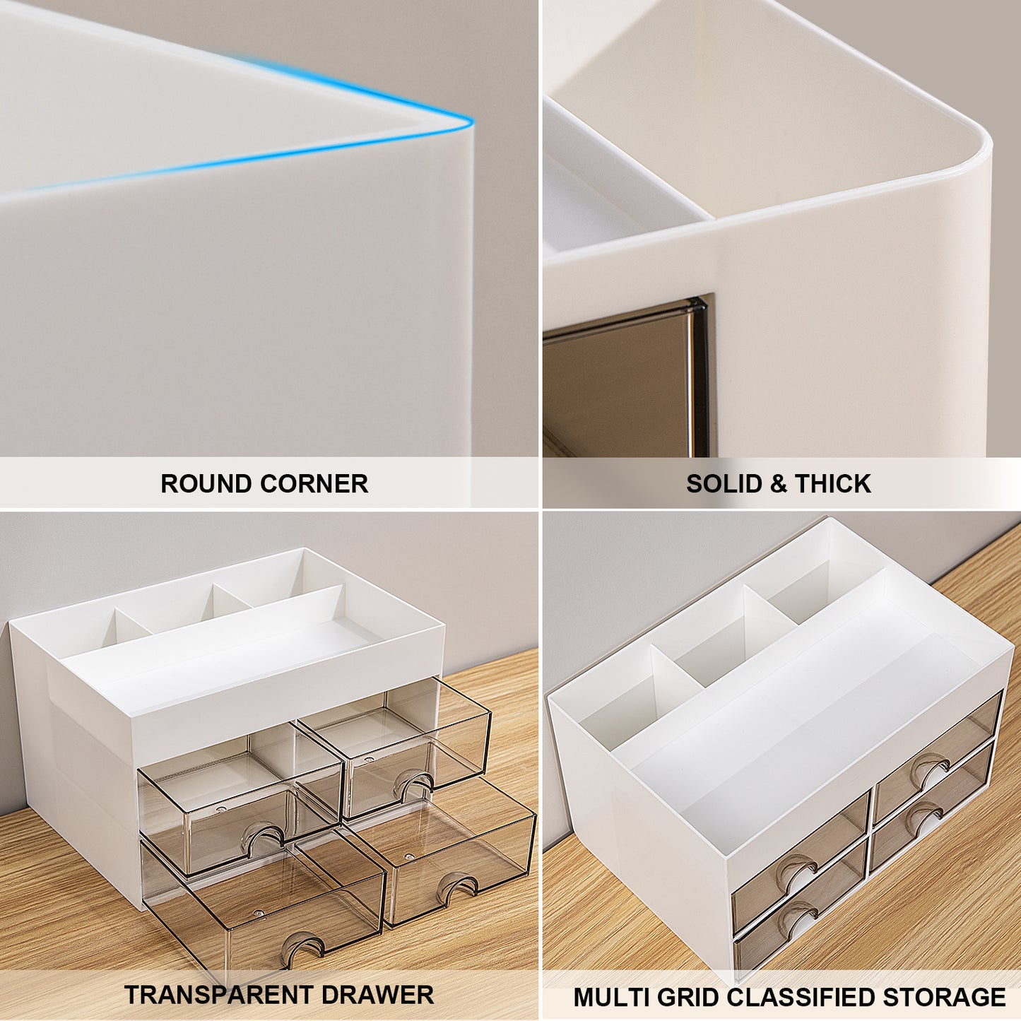 Gomaihe 4 Drawers Desk Organizer (White)