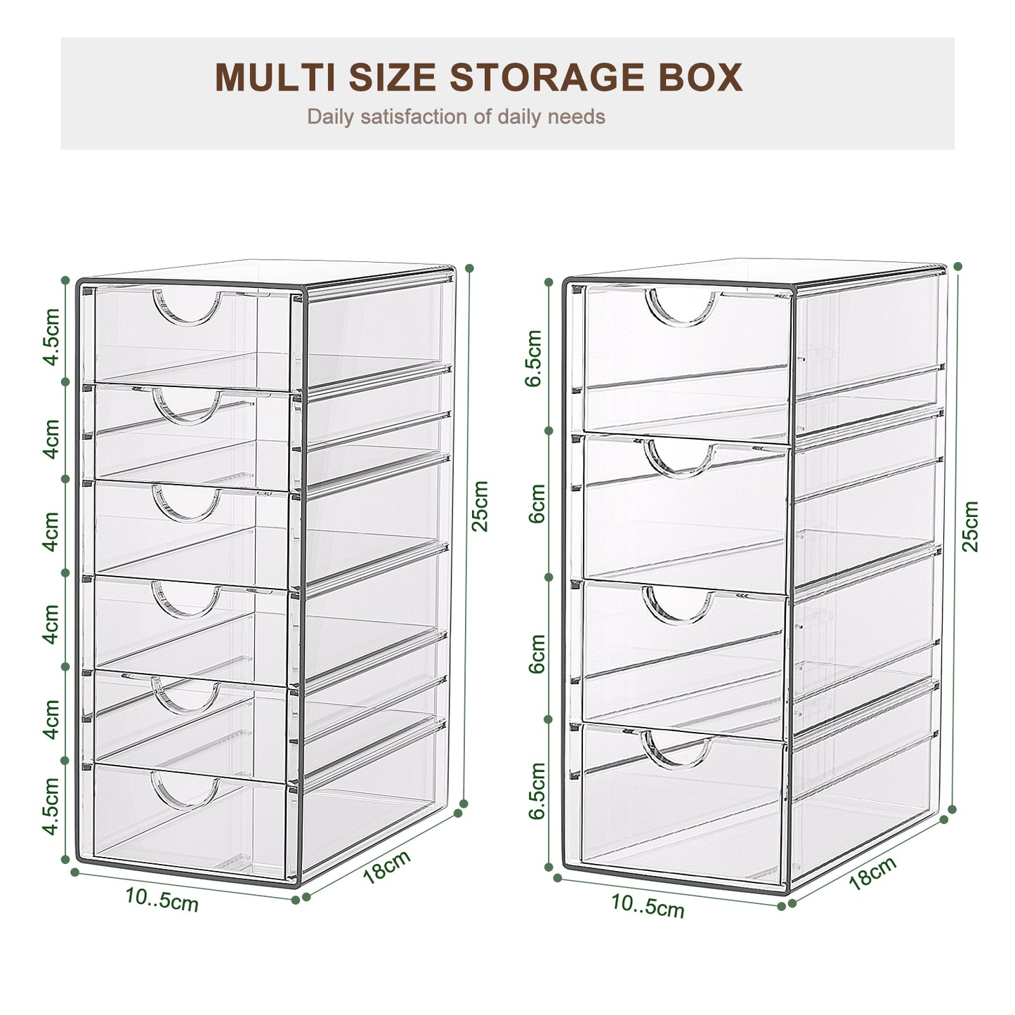 GoMaihe Kosmetik Organizer mit 10-Schubladen: 2PCS Acryl Schubladenbox | Durchsichtig Schminktisch Organizer für Badezimmer Schlafzimmer Ankleidezimmer