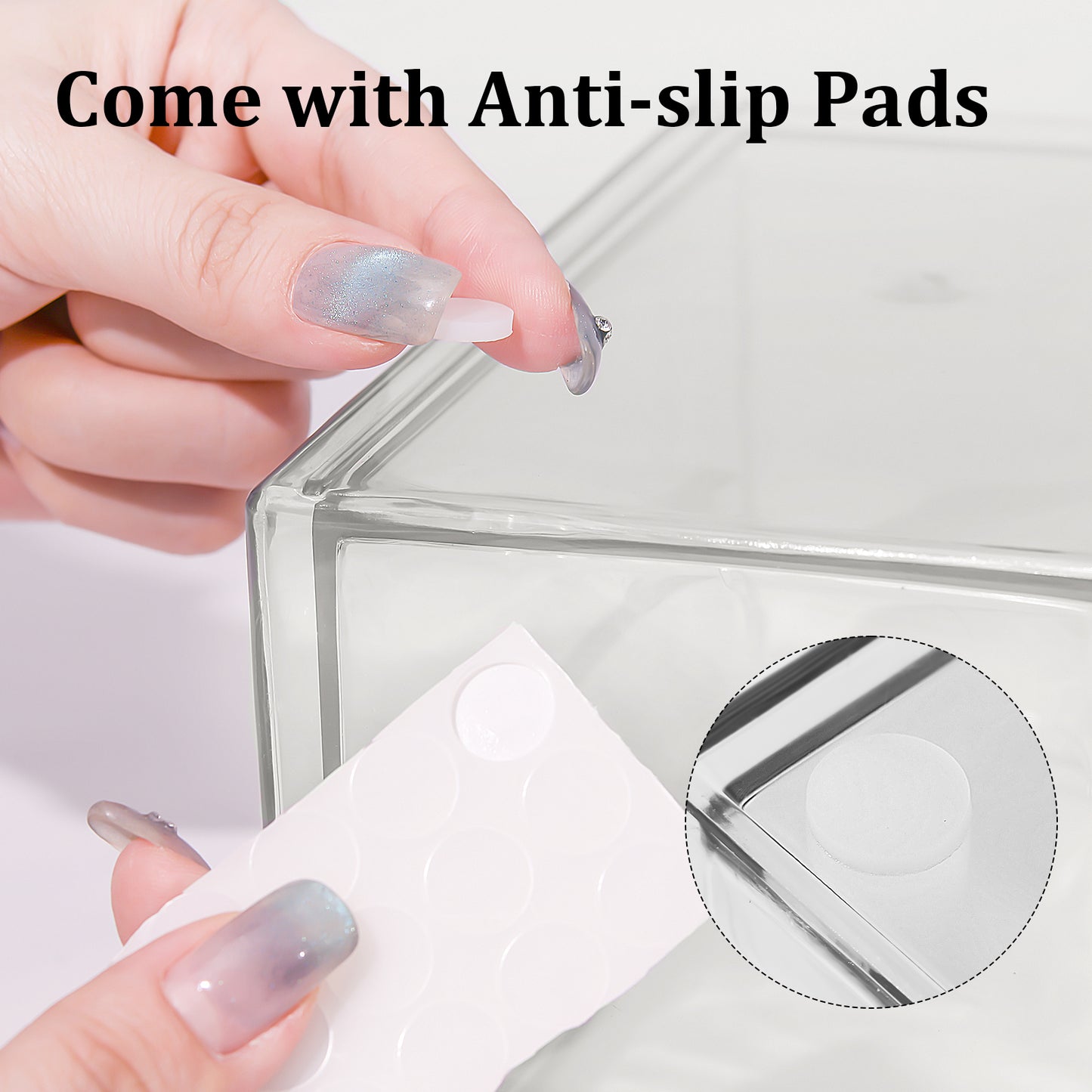 SortNStore Schreibtisch Organizer with 16 Schubladen: 4er-Set Make up Organizer mit Anti-Rutsch-Pads | Stapelbare Schubladenbox für Kosmetik, Bürobedarf, Werkzeug, Bausteine