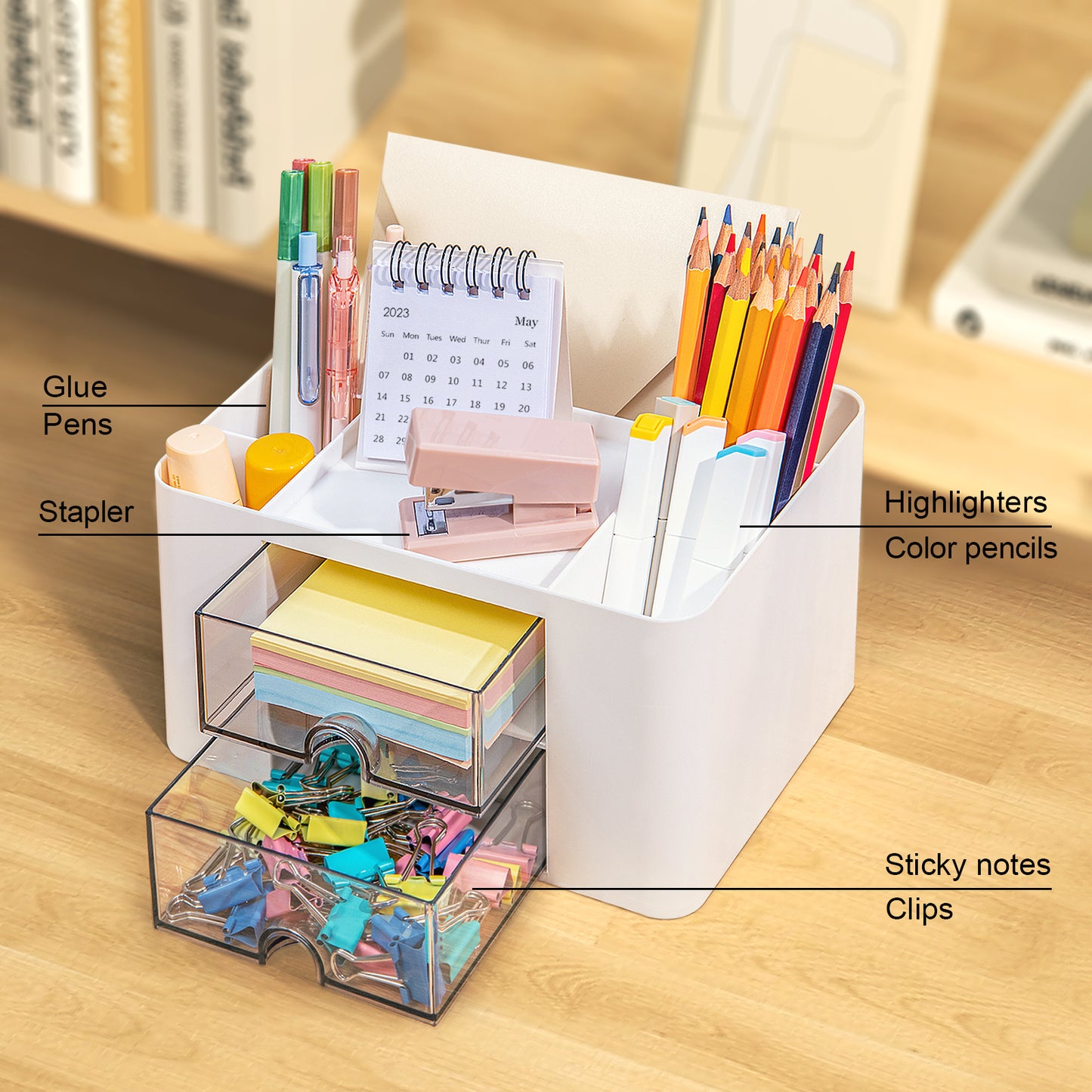 Gomaihe Multifunctional Desk Organizer (White)