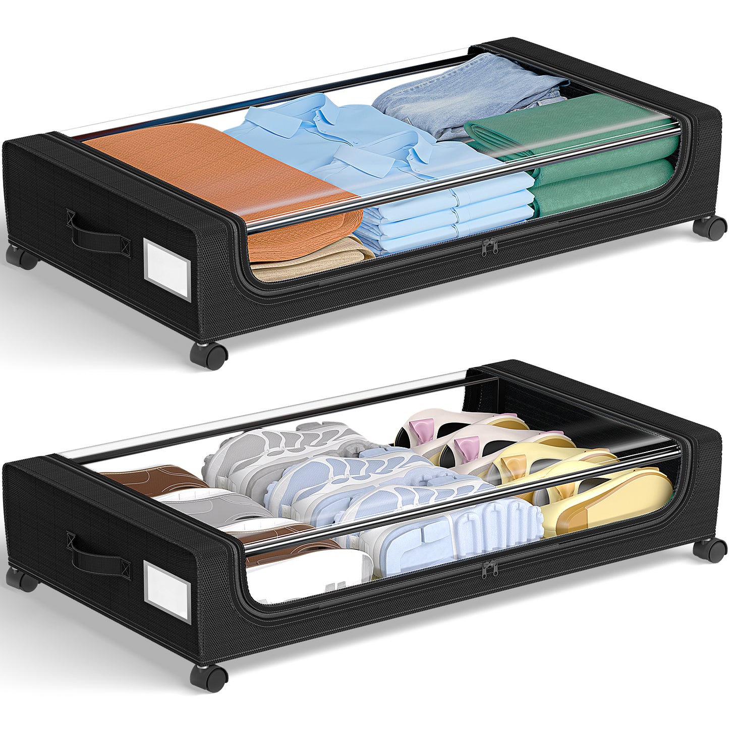 GoMaihe Under Bed Storage Container with Wheels (Set of 2)