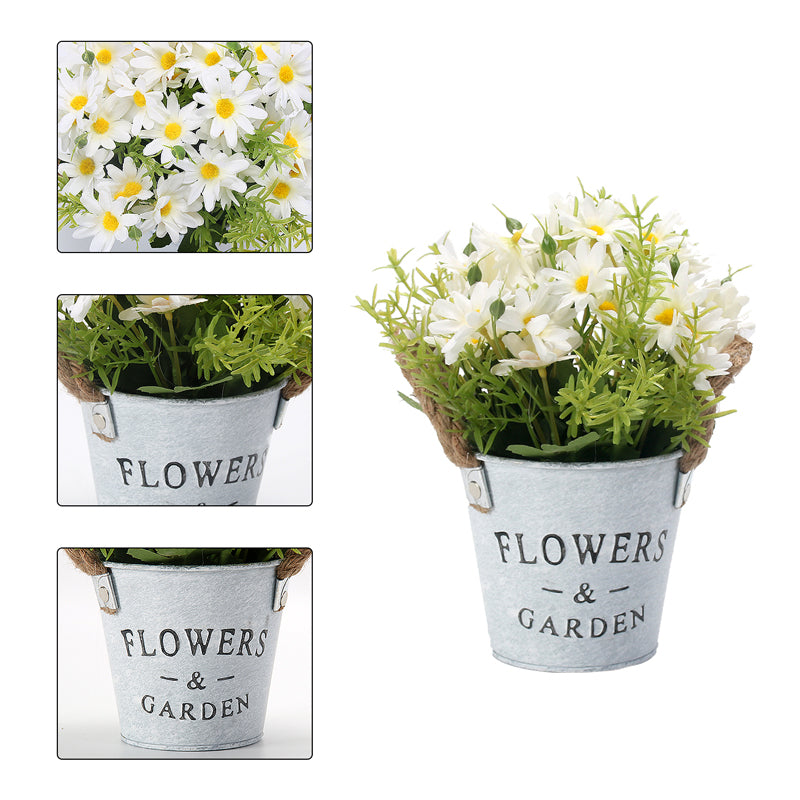 VEESUN Lot de 3 plantes artificielles marguerites