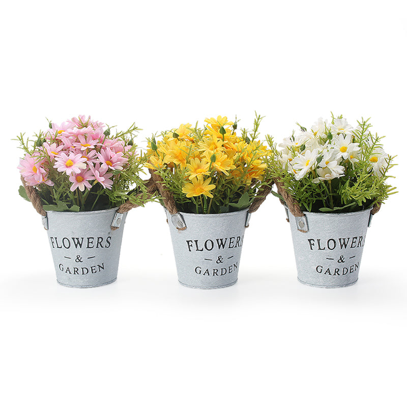 VEESUN Lot de 3 plantes artificielles marguerites